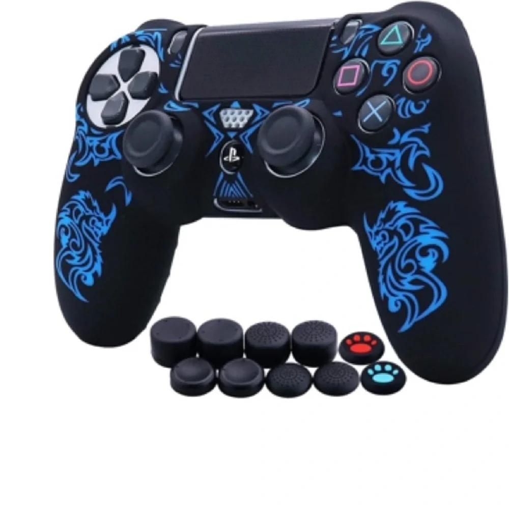 HLRAO Blue Controller Grip Glow in Dark Compatible with PS4/Slim/Pro Controller